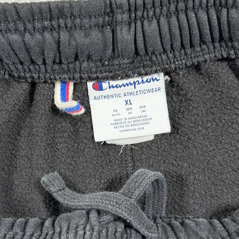 Champion Heavyweight Sweatpants Mens XL Black Embroidered Logo Lounge Drawstring